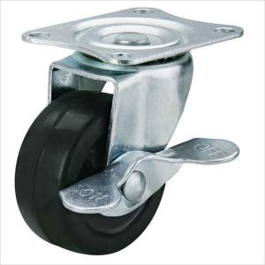 Quality small tiny caster rubber wheels with brake 1.5 inch wholesale