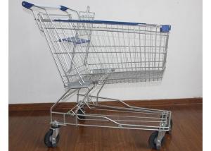 Quality Supermarket Metal Handcart Rustless 4 Wheels Shopping Trolley For Shop wholesale