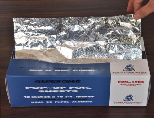 9 - 24micron Thickness Pop Up Aluminum Foil Sheets , Pre Cut Aluminum Foil