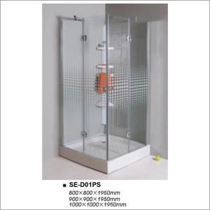 Quality Square Simple Hinged Door Shower Enclosures Shower Room With Painting Glass wholesale