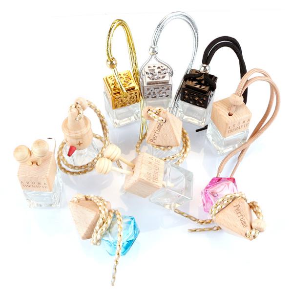 Hanging Car Perfume Glass Bottle Essential Oil Diffuser, Aromatherapy Car Air