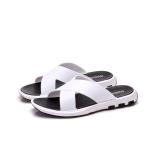 Classic PU Upper Mens Open Toe Sandals Soft Cushion Footbed Twisted Design