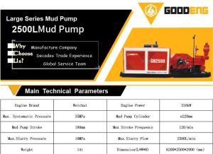 Quality 2500L mud pump, GN2500 mud pump, goodeng mud pump 2500L wholesale