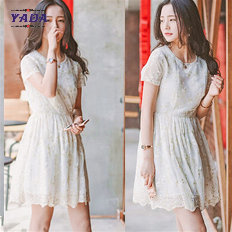 Lady new model fashion lace embroidery frock modern lady short fat women girls sexy night dress photos sale