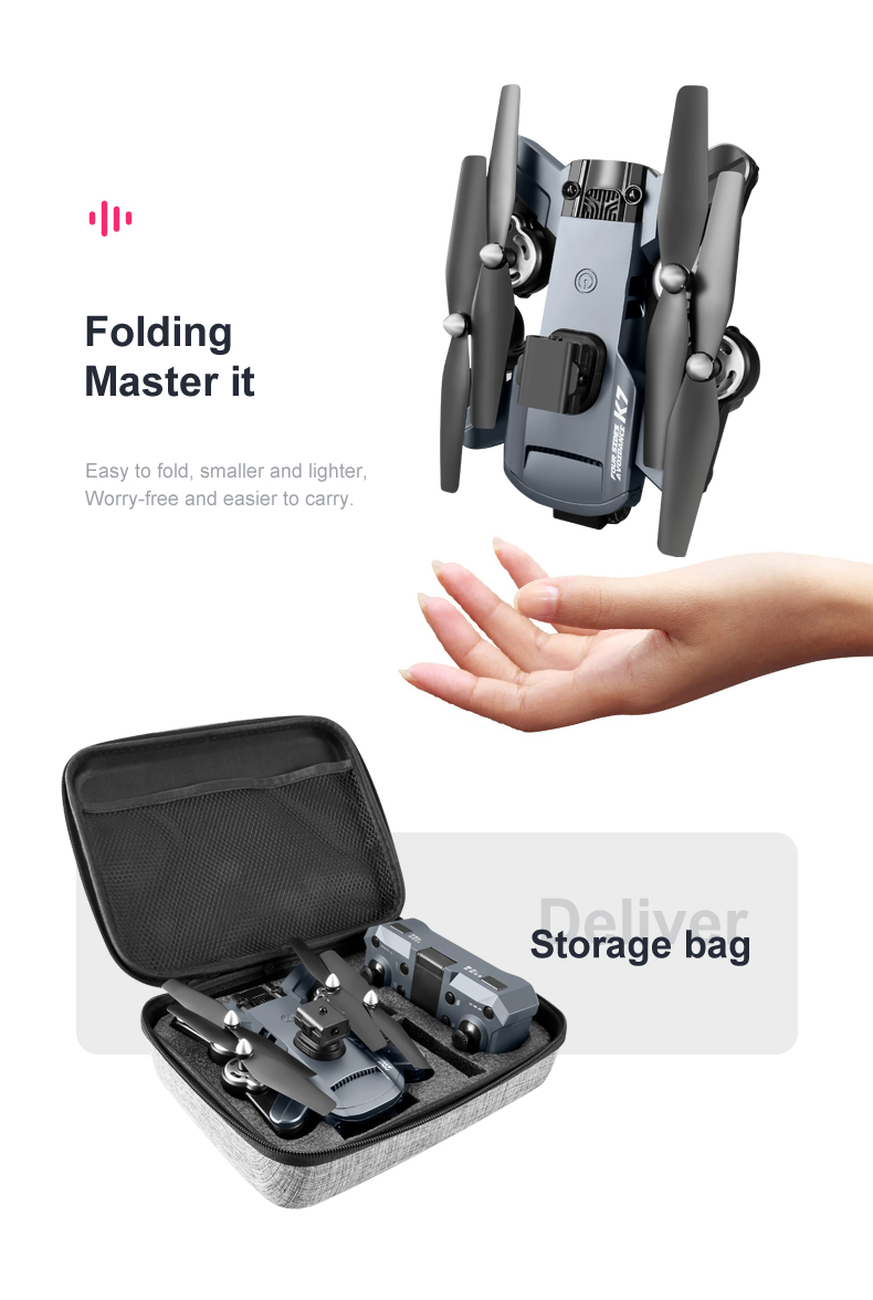 Battery 1800 mAh Plastic Foldable Dual Camera Wifi Fpv Obstacle Avoidance Mini Quadcopter Drone