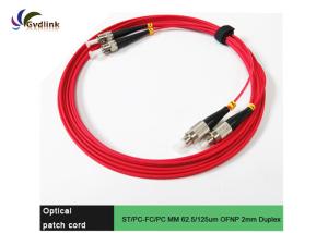 Quality ST/PC-FC/PC MM 62.5/125um OFNP 2mm Fiber Patch Cord wholesale