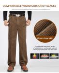 Custom Logo Made Men's 100% Cotton Corduroy Trousers Business Straight Pants for