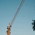 Yellow Tower Crane Construction With Chassis Mobile