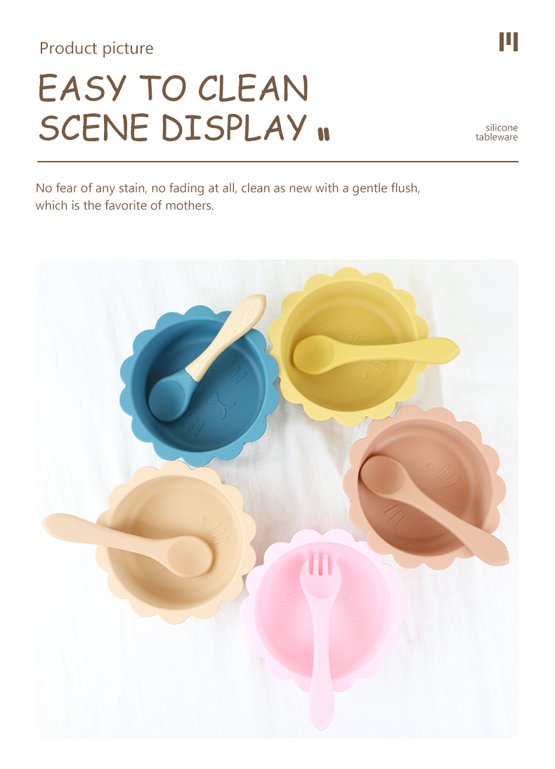 Suction Silicone Bowl Set BPA Free PVC Free For Unisex Infant Kids