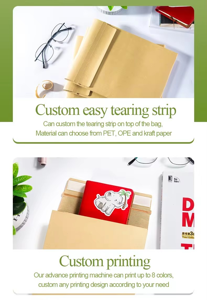 Customizable Recyclable Corrugated Paper Envelope Bags Self Adhesive Seal