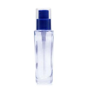 Quality Empty 33ml Liquid Foundation Bottles Cosmetic Glass Bottle Bule Pump Cap wholesale