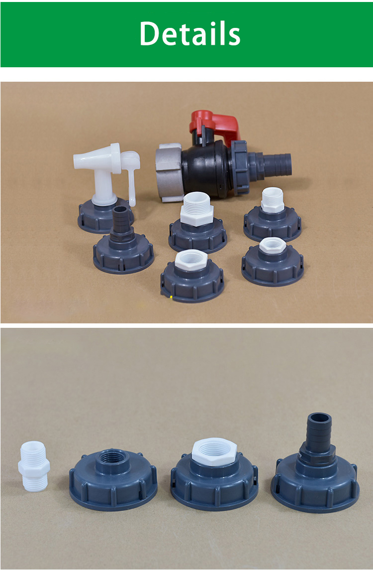Flange Connection 1000L IBC Tote Tanks with 2inches Plastic Valve Adapter Fittings