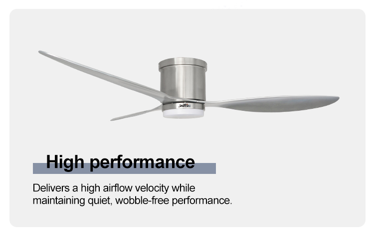 Remote Control LED Ceiling Fan with Low Profile Design and Energy Saving Function