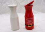 Strong Dolomite Ceramic Houseware / Ceramic Milk Bottle For Christmas Decoration