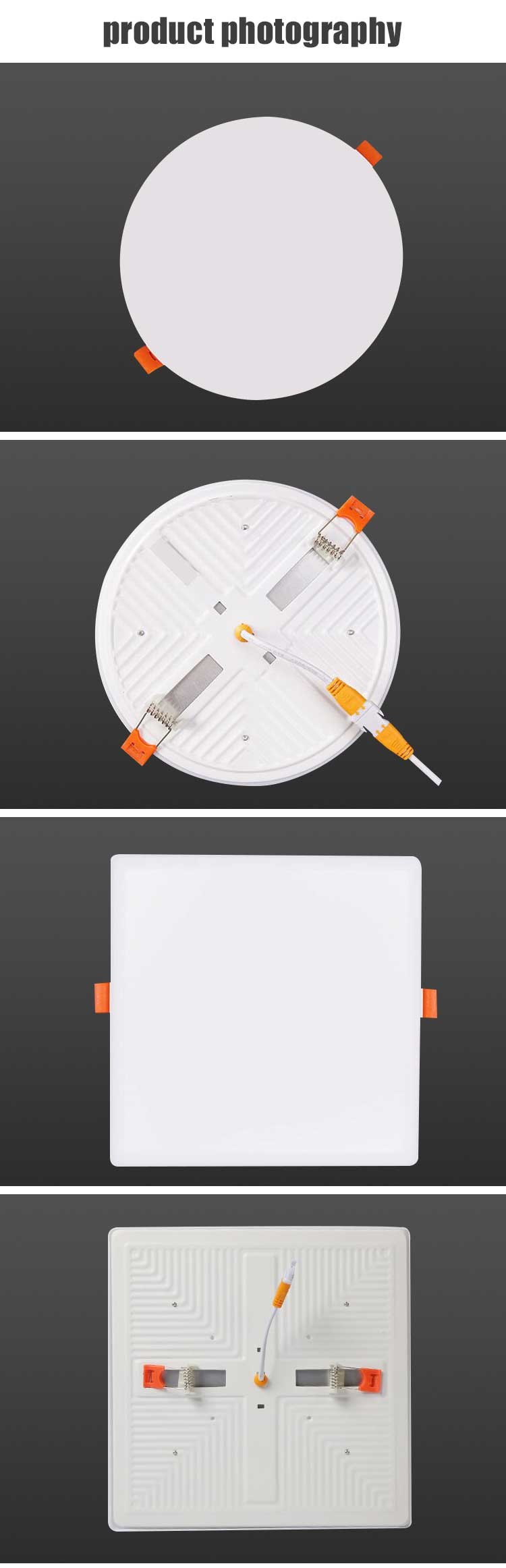 Round Square Surface Mount Led Skd Panel Light Aluminium Rohs Led Ceiling Light Frameless Slim Adjustable Recessed Pane