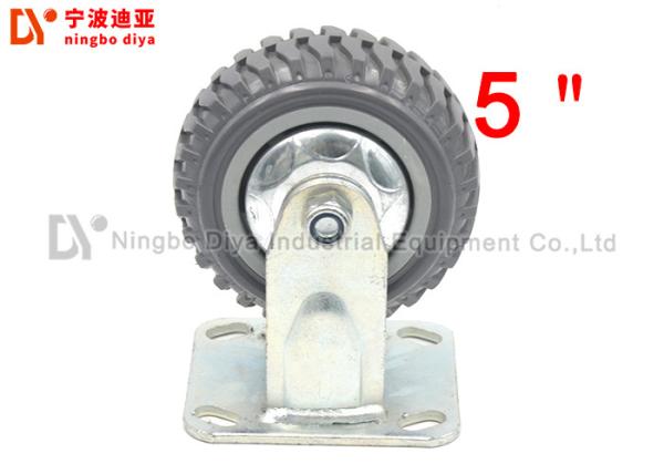 5 Inch Non Skid Heavy Duty Roller Wheels Flat Directional PU Caster Wheel