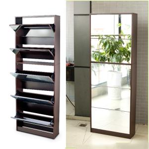 Quality Full Length 27pcs Panels 170cm Mirrored Shoe Cabinet wholesale