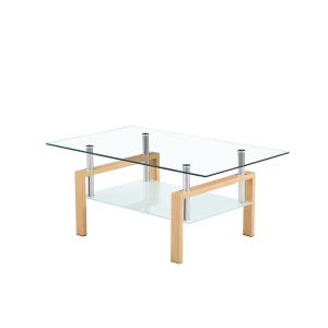 Quality Square Tempered Glass Custom Coffee Tables Metal Frame For Living Room wholesale