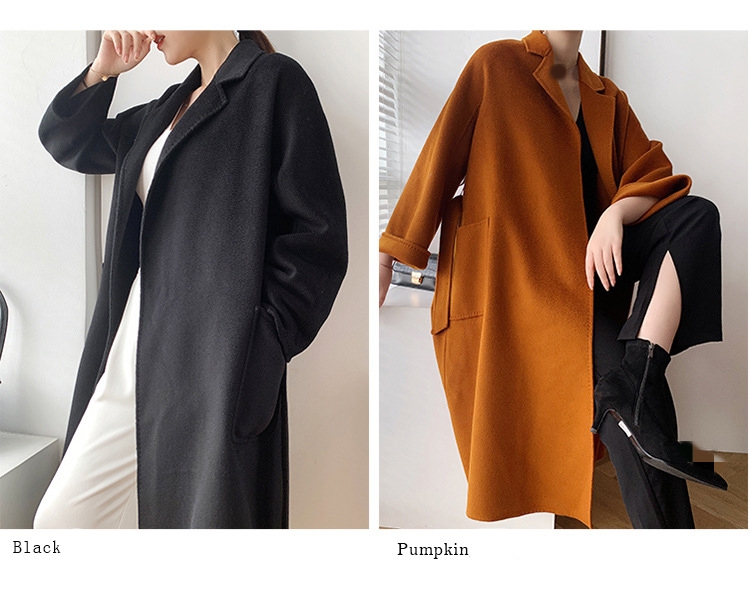 Plus Size Autumn Winter Wool Woolen Long Cardigan Jacket Woman Crop Jacket Ladies Overcoat