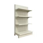 Factory Custom Size Color logo metal single side white supermarket store rack