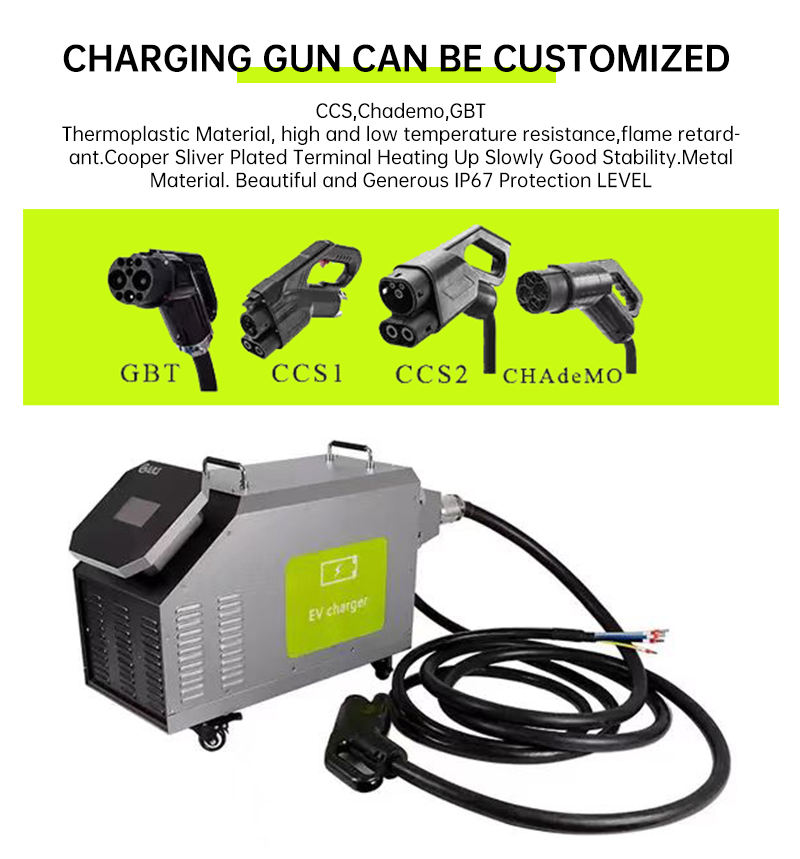 Portable Dc Ev Charger For Electrical Car Fast Mobile Ev Charging Station With GBT OCPP 30kw And Output Current 50A/100A