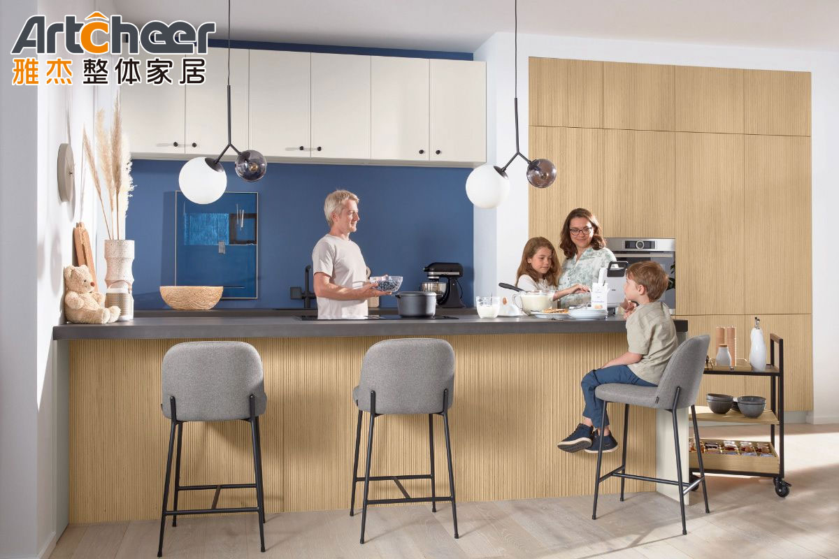 European Style Birch Wood Wall Hanging Kitchen Cabinet for Modular Kitchen Furniture