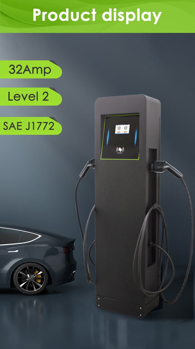 double gun ev charger Type 1 Commercial OCPP 1.6J 14kw public ev charger OEM ODM