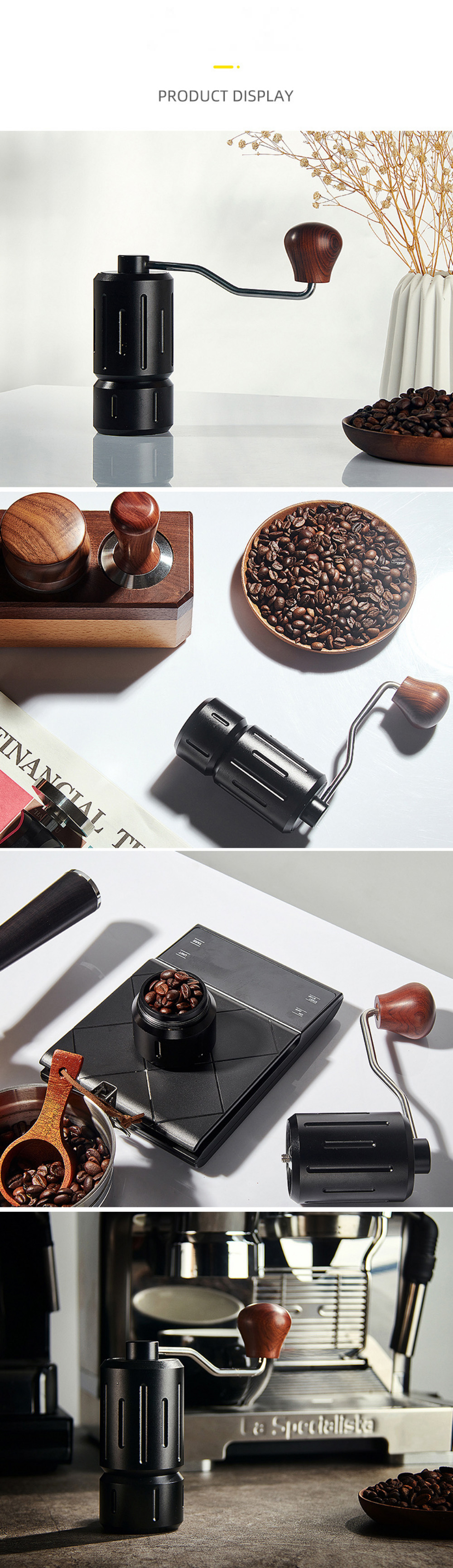 Portable Stainless Steel Grinding Machine Adjustable Speed Manual Coffee Grinder