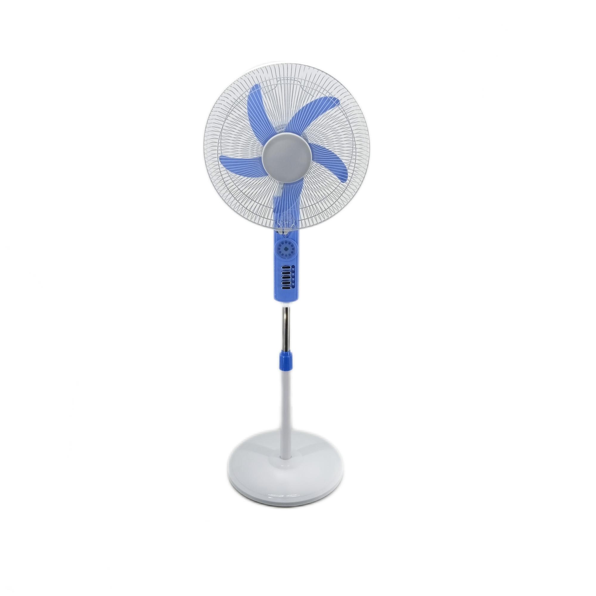 DC Rechargeable Solar Stand Fan With Emergency Led Lights And Solar Panels