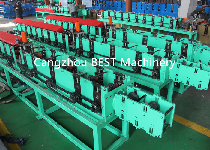 Fenestrated Shutter Door Frame Roll Forming Machine 5.5kw Power PLC Control System