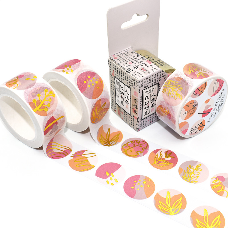 Custom Writable Cute Washi Paper Tape Printed Silver Or Gold Foil Washi Tape