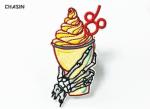 Food Hamburger Custom Embroidered Patches For Clothes / Bag Recycled