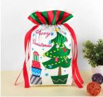 Christmas Present Wrapping CPE PE Plastic Drawstring Bags