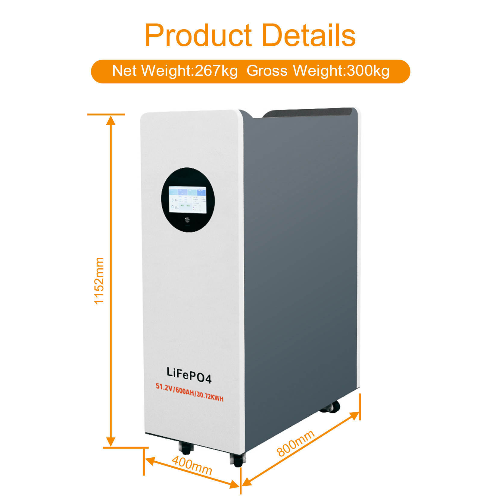 Large Capacity 30kwh 48V Solar Battery for House 600ah Lithium Iron Phosphate Battery