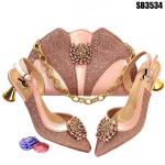 Supoo Newest Italian ladies shoes matching bags leather african wedding high