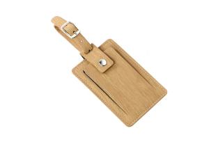 Quality Wood Grain Travel Luggage Tag Personalized Genuine Leather PU wholesale