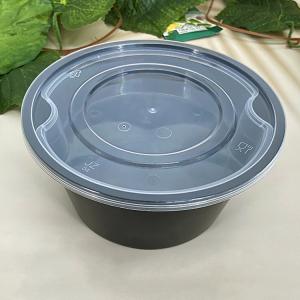 Quality Disposable PP 2 Level Takeaway Food Container Round Plastic Takeaway Bowl With Covers wholesale