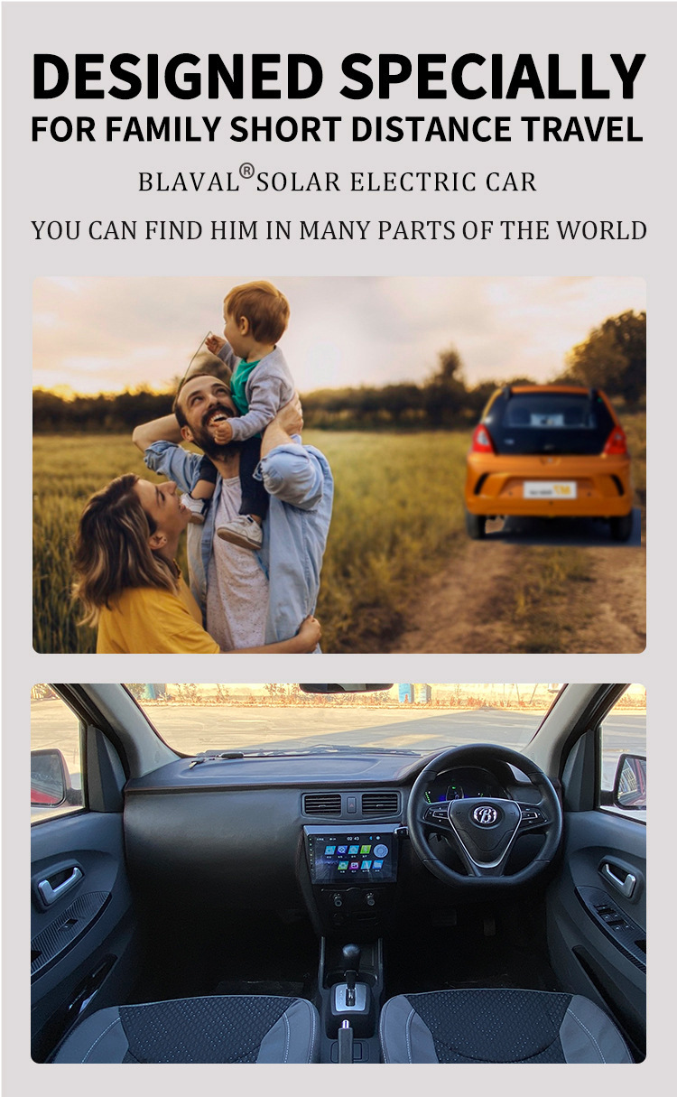 2024 Electriccar Max Range 400km Autos Electric 4 Wheel Solar Panel Car LHD Front Logo Rear Driver Position