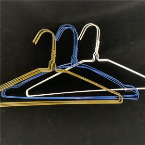 Quality 2.1mm Laundry Room Clothes Hanger , Notched Painting Steel Coated Wire Hangers wholesale