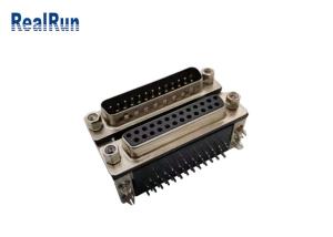 Quality DR 25 Pin SPCC D Sub Connector 90 Degree Male To Female With Harpoon wholesale
