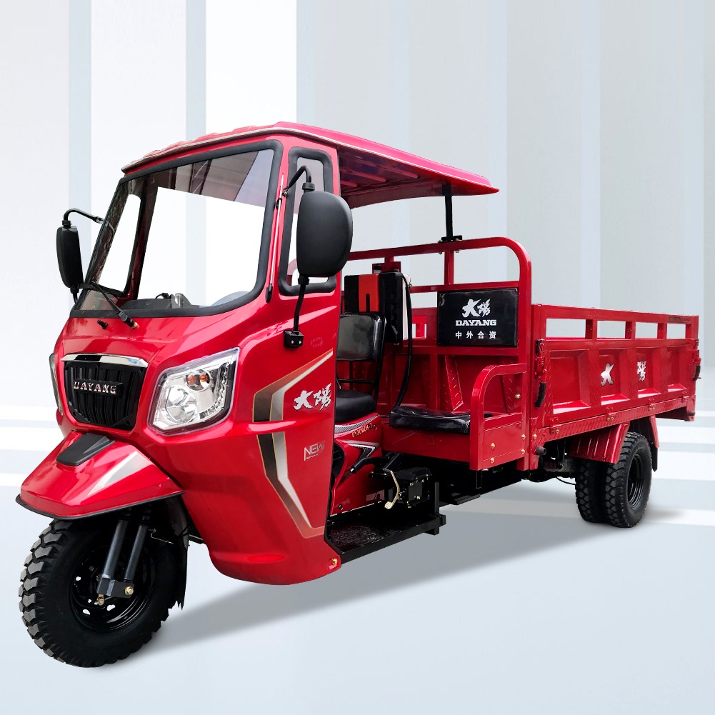 300cc DAYANG Five Wheel Auto Self Dumping Cargo Tricycle with Roof and 3 Wheel Design