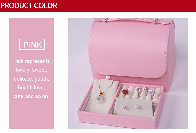 Multi Color Leather Jewelry Box Portable Lightweight For Chiristmas Gift