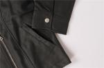 Metal Zipper 100% Polyurethane PU Biker Jacket Womens Two Pockets