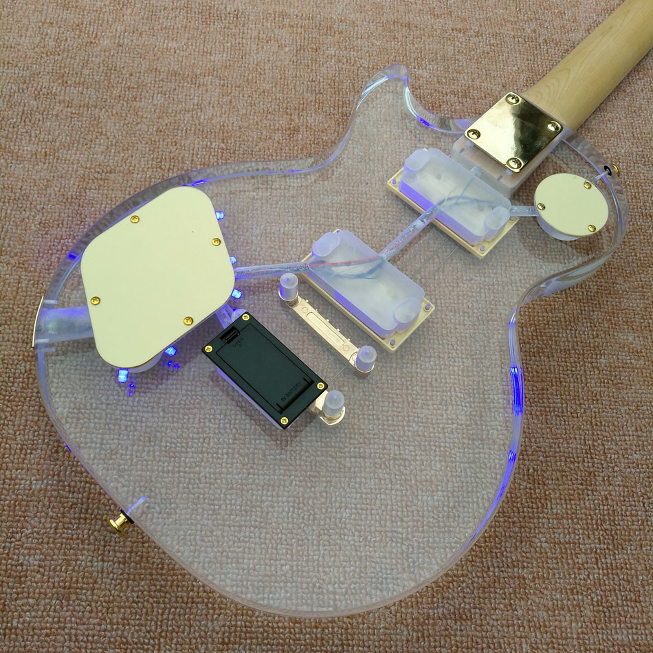 High quality Standard LP acrylic electric guitar, rosewood Fingerboard LED light LP 1959 R9 electric guitar, free shippi