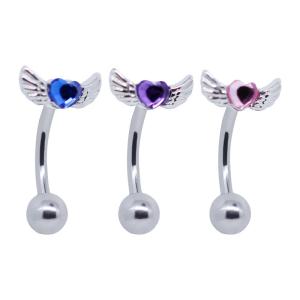 Quality Purple Heart Gem 8mm Cool Eyebrow Piercing Jewelry For Guys Christmas Gifts wholesale