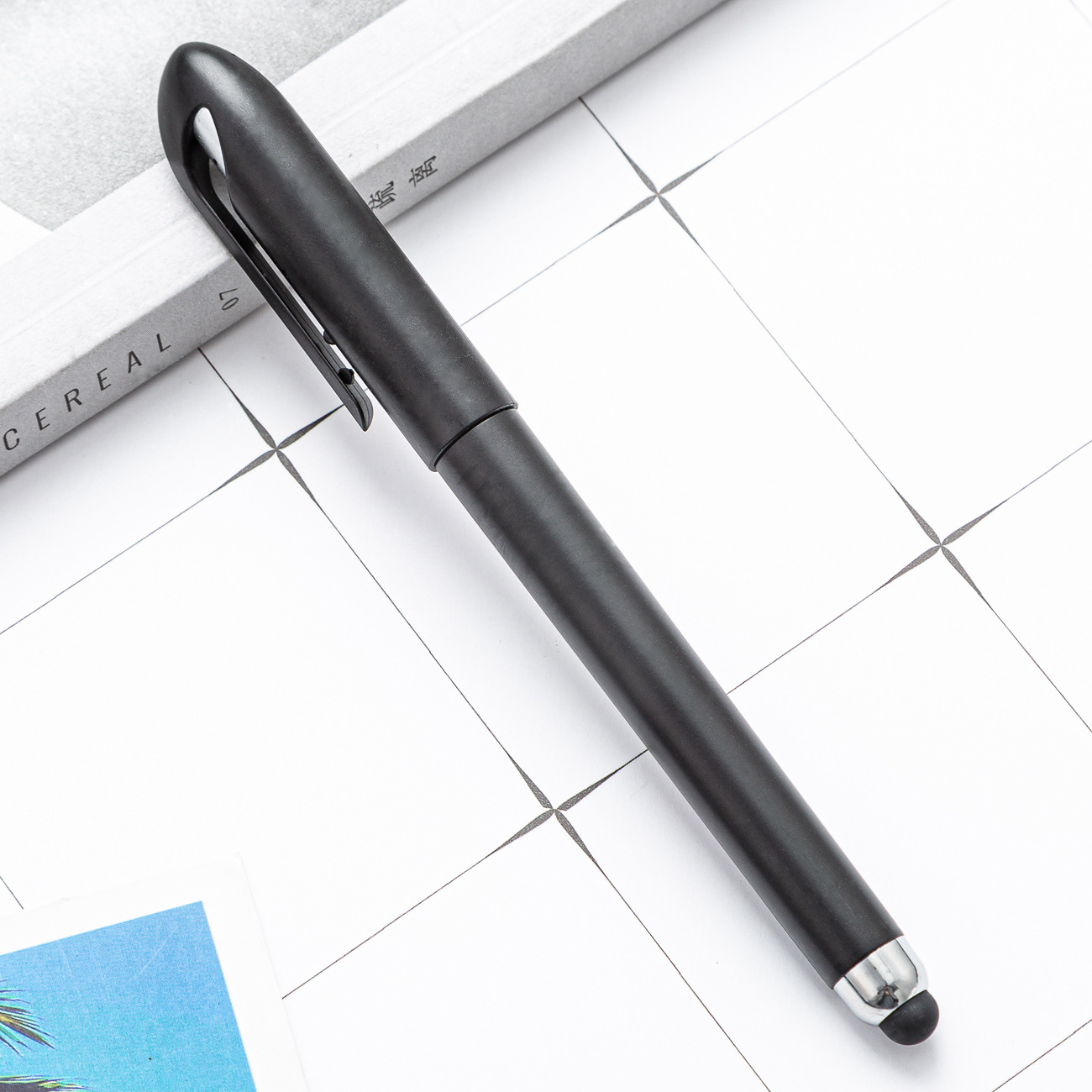Soft Touch Screen Metal Stylus Pen with Brass Telescope Barrel and 0.5mm Writing Width