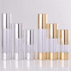 Quality Transparent Plastic Airless Cosmetic Packaging With Spray Pump Screw Up wholesale