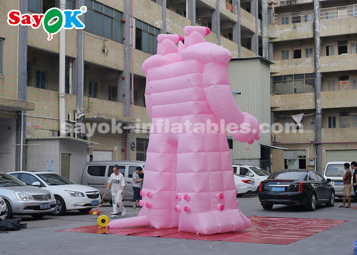 Pink 5m Inflatable Robot Cartoon Characters For Rental Business