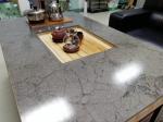 Grey Tabletop Toughened Multilayer Fabric Laminated Glass Panels