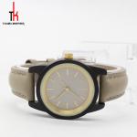 Simple Ladies Watch Leather Strap Stainless Steel Crown 10MM Thickness